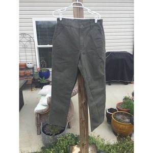 Carhartt mens loose fit pants 34 x 34 green khaki construction work carpenter